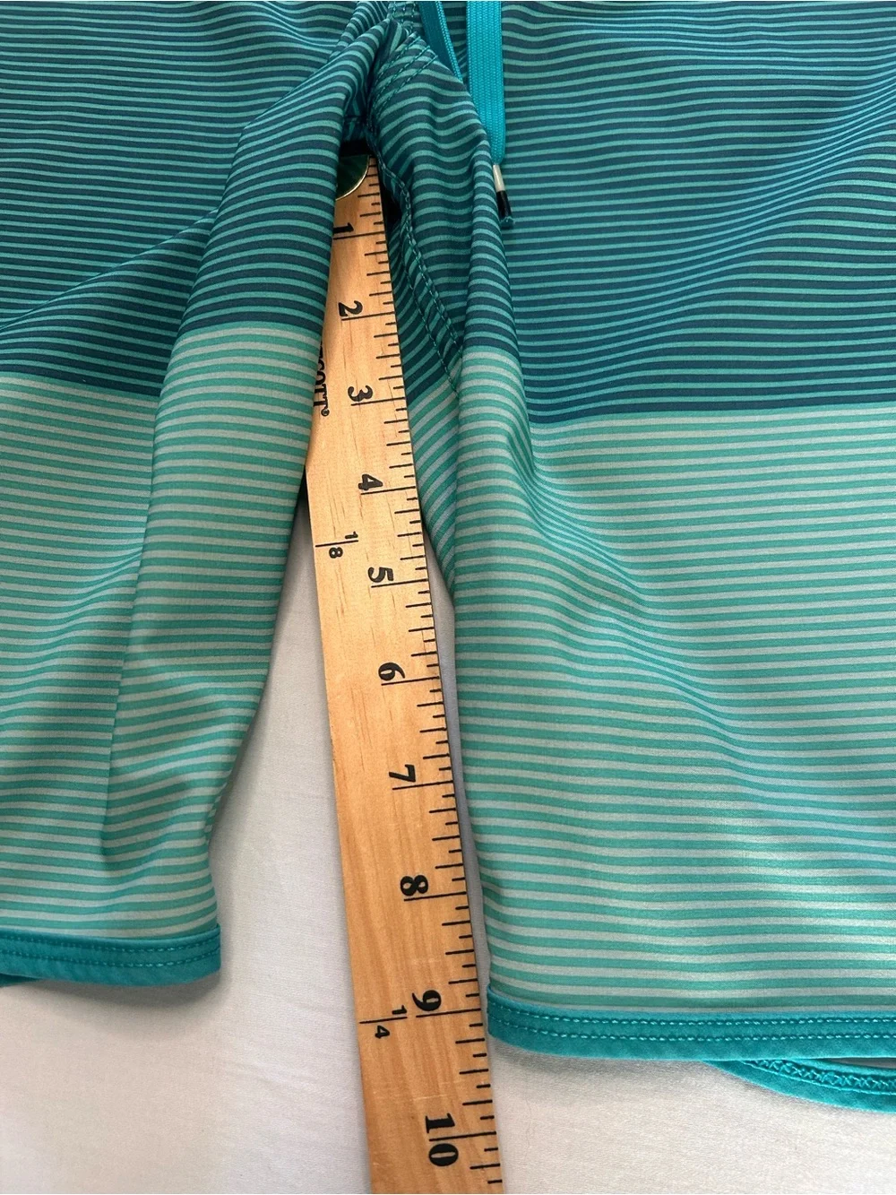 RVCA Men’s Teal & Navy Gradient Stripe Swim Board Shorts